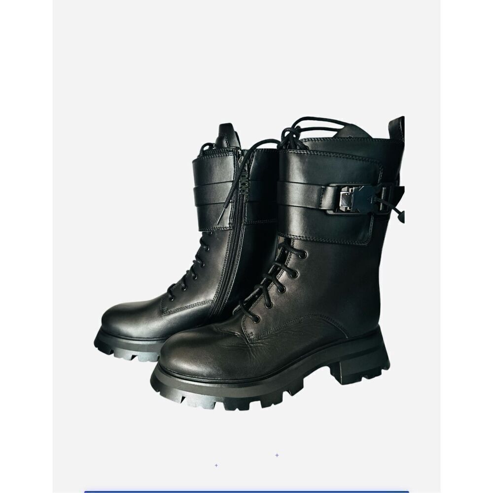 NWOB DKNY Women’s Saba Lace Up Buckled Combat Boots NEW